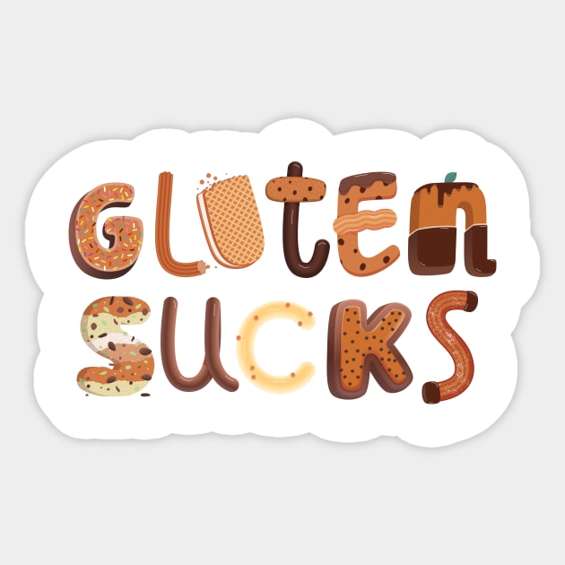 Gluten Sucks - Celiac Disease Sticker by thingsandthings